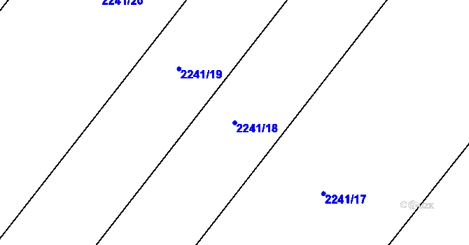 Parcela st. 2241/18 v KÚ Hrušky, Katastrální mapa
