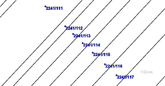 Parcela st. 2241/114 v KÚ Hrušky, Katastrální mapa