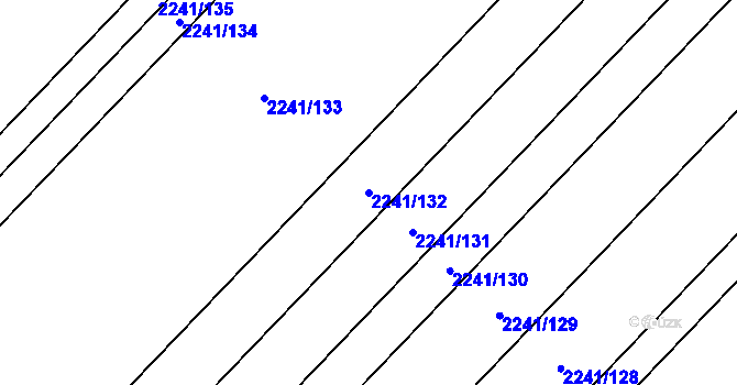 Parcela st. 2241/132 v KÚ Hrušky, Katastrální mapa