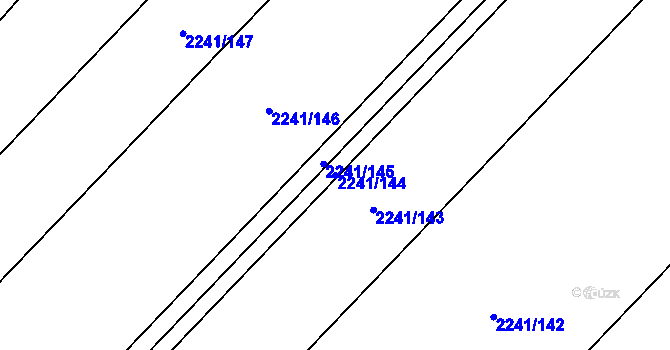 Parcela st. 2241/144 v KÚ Hrušky, Katastrální mapa