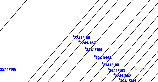 Parcela st. 2241/167 v KÚ Hrušky, Katastrální mapa