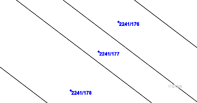 Parcela st. 2241/177 v KÚ Hrušky, Katastrální mapa
