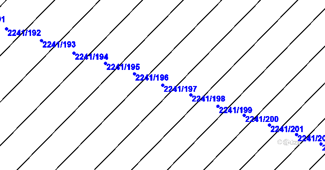 Parcela st. 2241/197 v KÚ Hrušky, Katastrální mapa