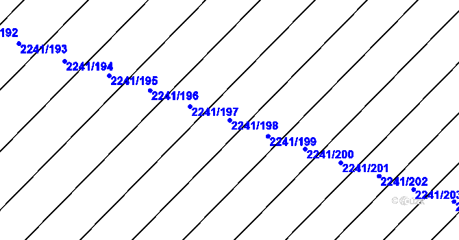 Parcela st. 2241/198 v KÚ Hrušky, Katastrální mapa
