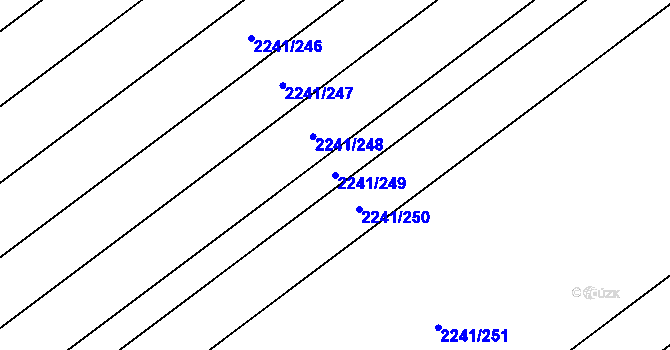 Parcela st. 2241/249 v KÚ Hrušky, Katastrální mapa