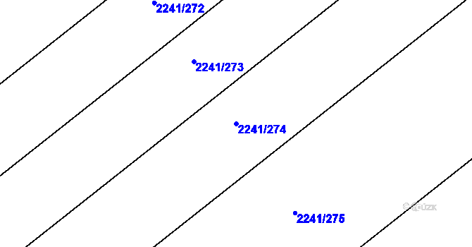 Parcela st. 2241/274 v KÚ Hrušky, Katastrální mapa