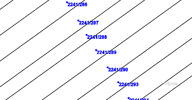 Parcela st. 2241/289 v KÚ Hrušky, Katastrální mapa