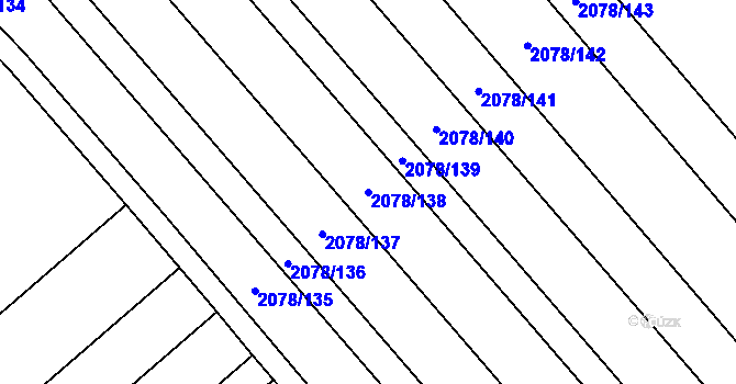 Parcela st. 2078/138 v KÚ Hrušky, Katastrální mapa