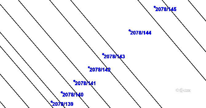 Parcela st. 2078/143 v KÚ Hrušky, Katastrální mapa