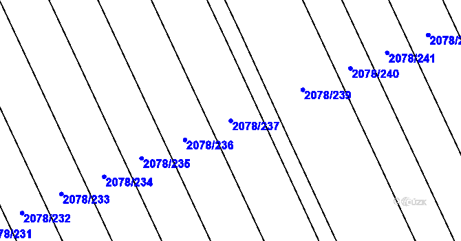 Parcela st. 2078/237 v KÚ Hrušky, Katastrální mapa