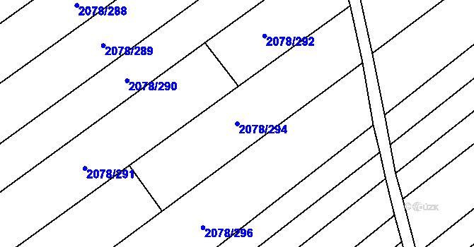 Parcela st. 2078/294 v KÚ Hrušky, Katastrální mapa
