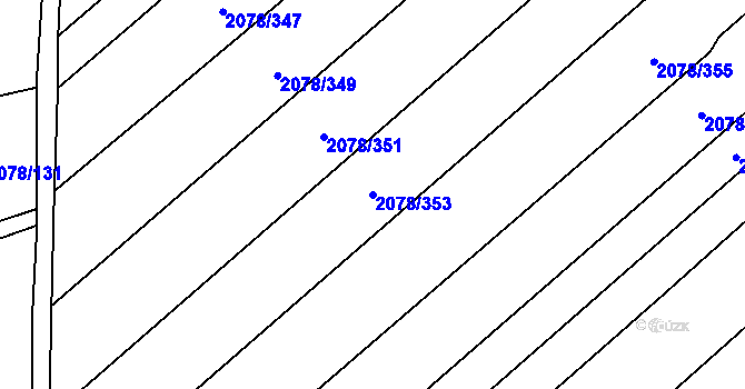 Parcela st. 2078/353 v KÚ Hrušky, Katastrální mapa
