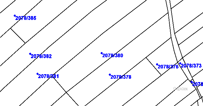 Parcela st. 2078/380 v KÚ Hrušky, Katastrální mapa