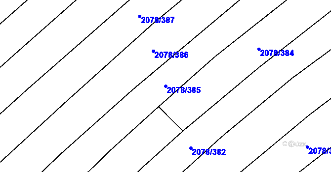 Parcela st. 2078/385 v KÚ Hrušky, Katastrální mapa