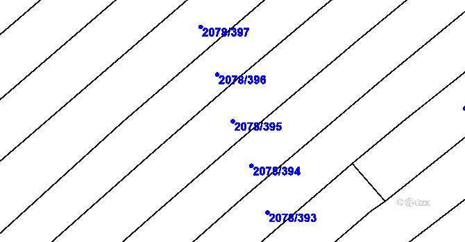 Parcela st. 2078/395 v KÚ Hrušky, Katastrální mapa