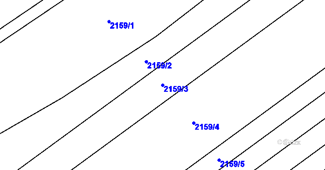 Parcela st. 2159/3 v KÚ Hrušky, Katastrální mapa