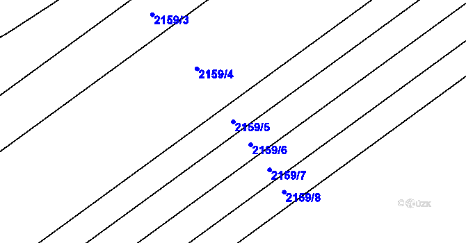Parcela st. 2159/5 v KÚ Hrušky, Katastrální mapa