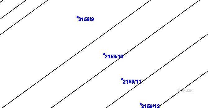 Parcela st. 2159/10 v KÚ Hrušky, Katastrální mapa