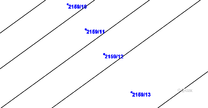 Parcela st. 2159/12 v KÚ Hrušky, Katastrální mapa