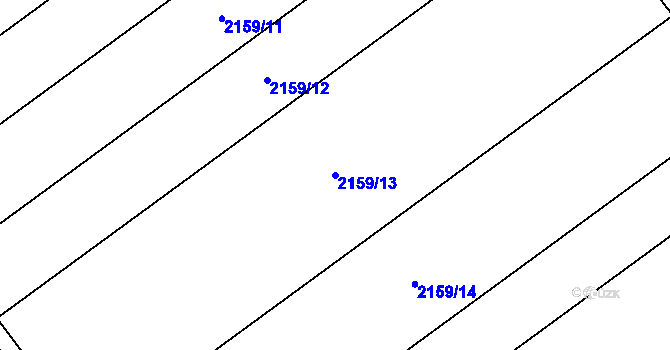 Parcela st. 2159/13 v KÚ Hrušky, Katastrální mapa