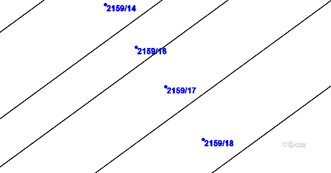 Parcela st. 2159/17 v KÚ Hrušky, Katastrální mapa
