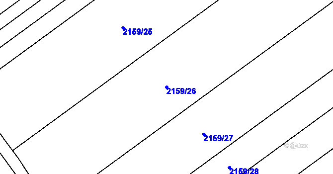 Parcela st. 2159/26 v KÚ Hrušky, Katastrální mapa