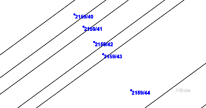 Parcela st. 2159/43 v KÚ Hrušky, Katastrální mapa