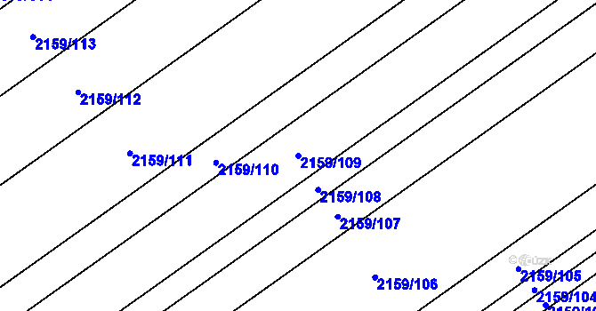 Parcela st. 2159/109 v KÚ Hrušky, Katastrální mapa