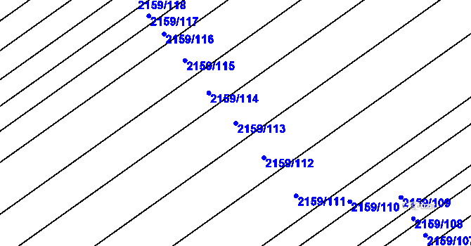 Parcela st. 2159/113 v KÚ Hrušky, Katastrální mapa