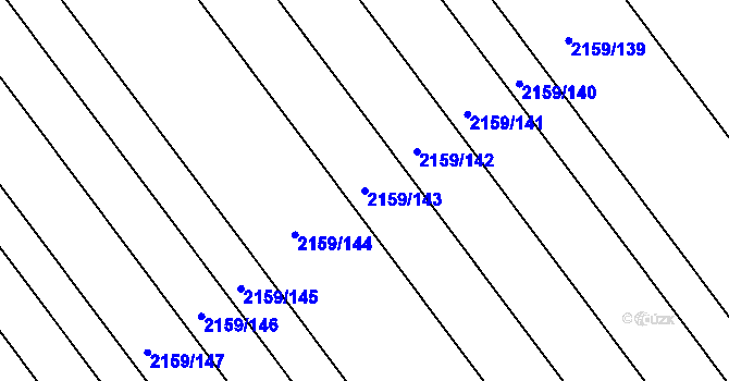 Parcela st. 2159/143 v KÚ Hrušky, Katastrální mapa