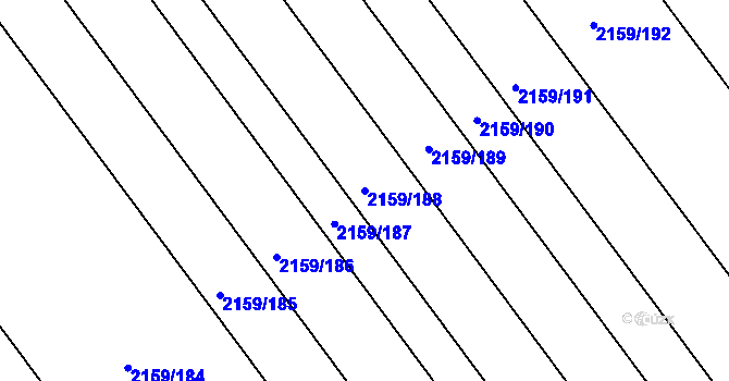 Parcela st. 2159/188 v KÚ Hrušky, Katastrální mapa