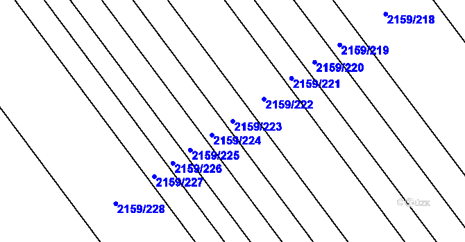 Parcela st. 2159/223 v KÚ Hrušky, Katastrální mapa