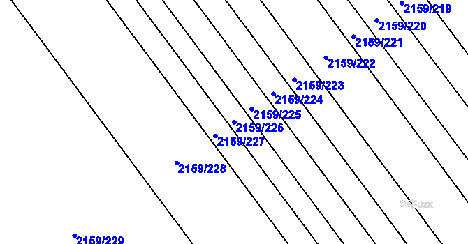 Parcela st. 2159/226 v KÚ Hrušky, Katastrální mapa