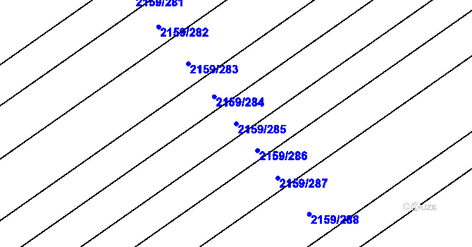 Parcela st. 2159/285 v KÚ Hrušky, Katastrální mapa