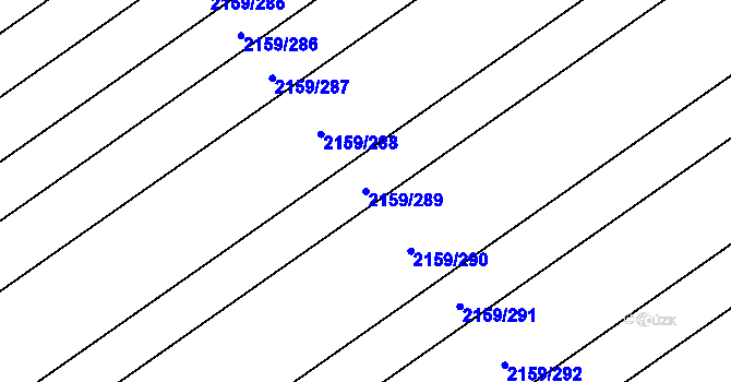 Parcela st. 2159/289 v KÚ Hrušky, Katastrální mapa