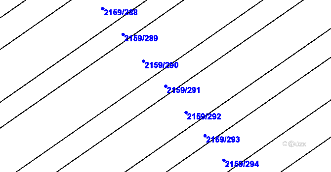 Parcela st. 2159/291 v KÚ Hrušky, Katastrální mapa