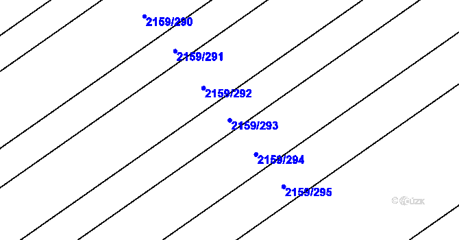 Parcela st. 2159/293 v KÚ Hrušky, Katastrální mapa