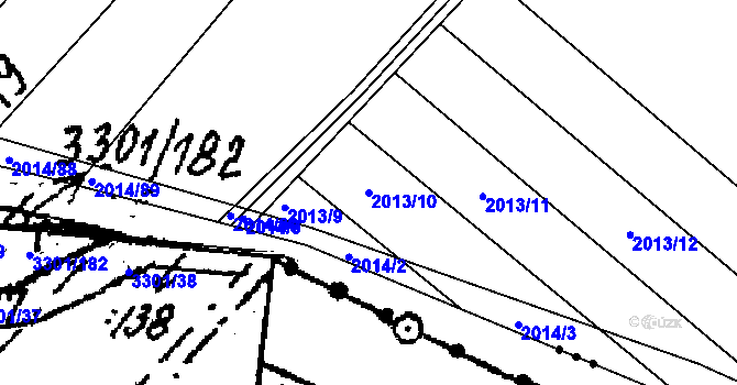Parcela st. 2013/10 v KÚ Hrušky, Katastrální mapa