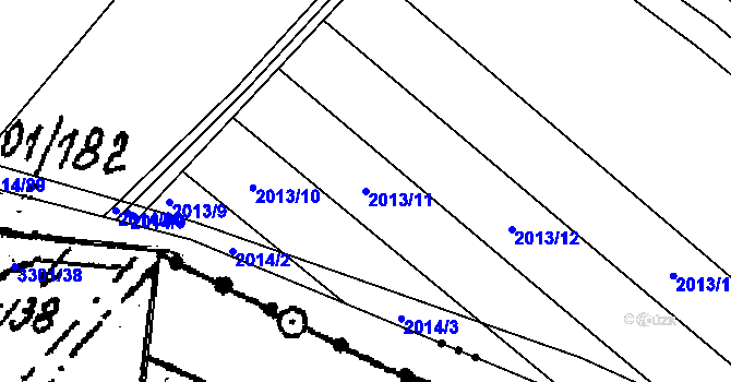 Parcela st. 2013/11 v KÚ Hrušky, Katastrální mapa