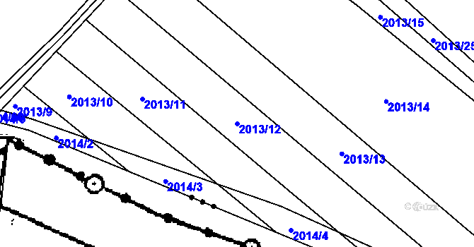 Parcela st. 2013/12 v KÚ Hrušky, Katastrální mapa