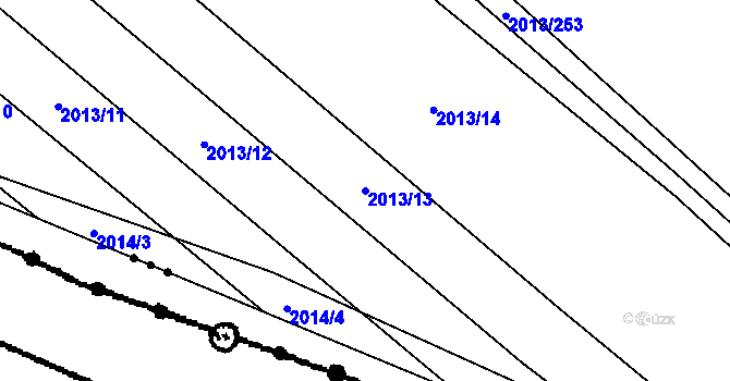 Parcela st. 2013/13 v KÚ Hrušky, Katastrální mapa