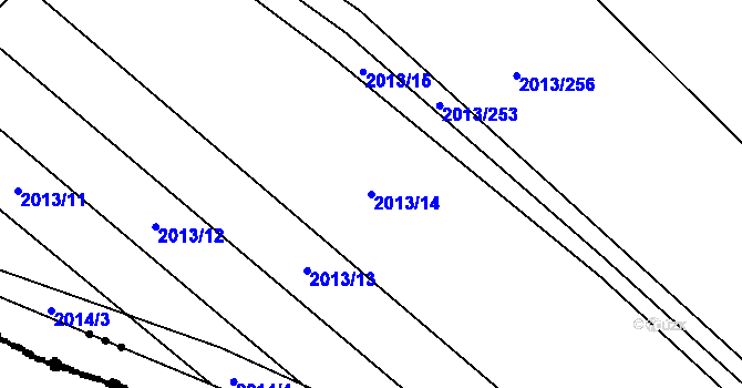 Parcela st. 2013/14 v KÚ Hrušky, Katastrální mapa