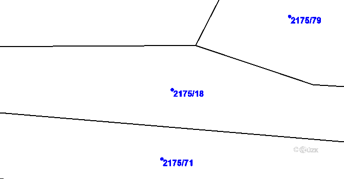 Parcela st. 2175/18 v KÚ Hrušky, Katastrální mapa