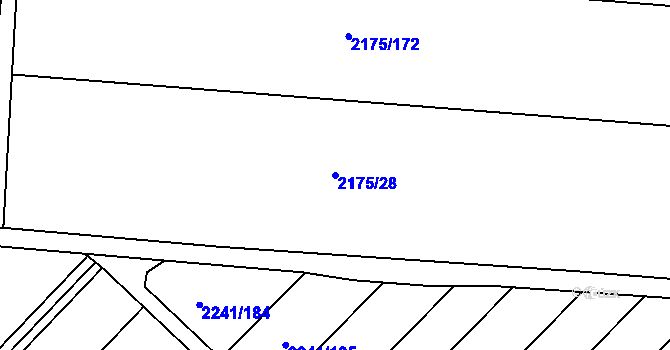 Parcela st. 2175/28 v KÚ Hrušky, Katastrální mapa