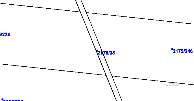 Parcela st. 2175/33 v KÚ Hrušky, Katastrální mapa