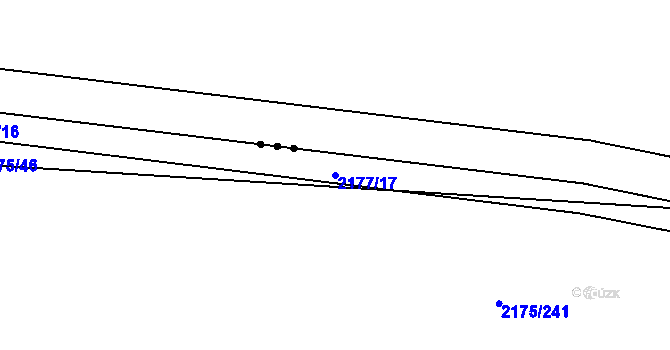 Parcela st. 2177/17 v KÚ Hrušky, Katastrální mapa