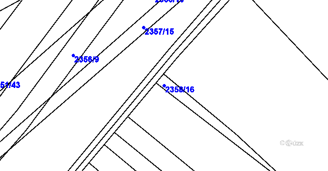 Parcela st. 2358/16 v KÚ Hrušky, Katastrální mapa