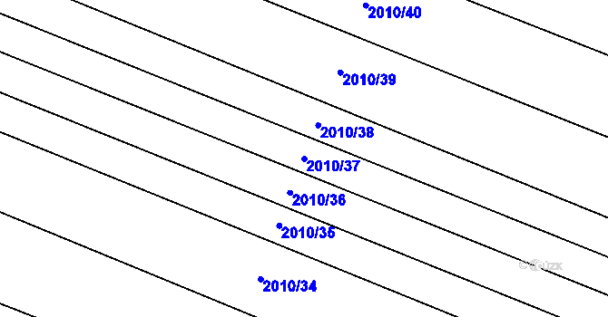Parcela st. 2010/37 v KÚ Hrušky, Katastrální mapa