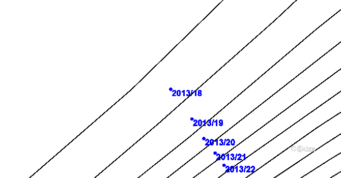 Parcela st. 2013/18 v KÚ Hrušky, Katastrální mapa