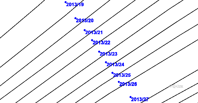 Parcela st. 2013/23 v KÚ Hrušky, Katastrální mapa